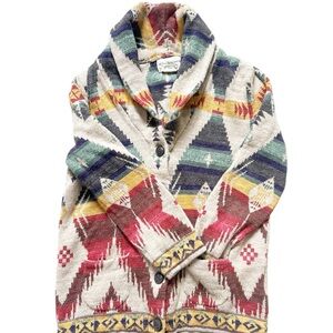 Vintage Ralph Lauren Denim & Supply Aztec Cotton Cardigan X-Small Cabin-Core